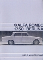 ALFA ROMEO 1750 BERLINA USO E MANUTENZIONE