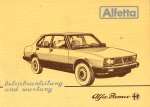 ALFA ROMEO ALFETTA BETRIEBSANLEITUNG UND WARTUNG