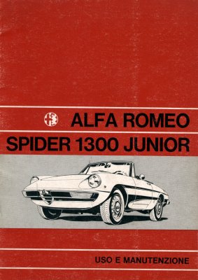 ALFA ROMEO SPIDER 1300 JUNIOR USO E MANUTENZIONE (ORIGINALE)