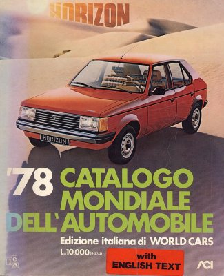 CATALOGO MONDIALE DELL'AUTOMOBILE 1978