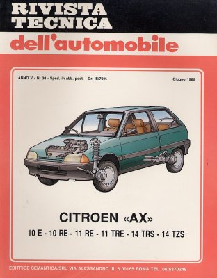 CITROEN AX 10 E - 10 RE - 11 RE - 11 TRE - 14 TRS - 14 TZS