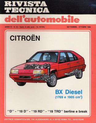 CITROEN BX DIESEL D - 19 D - 19 RD - 19 TRD - BERLINE E BREAK