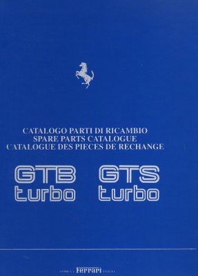 FERRARI GTB TURBO GTS TURBO CATALOGO PARTI DI RICAMBIO