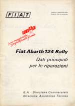 FIAT ABARTH 124 RALLY DATI PRINCIPALI PER LE RIPARAZIONI
