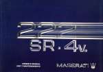 MASERATI 222 SR 4V OWNER'S MANUAL - USO Y MANTENIMIENTO