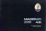 MASERATI 228 430 USO E MANUTENZIONE - OWNER'S MANUAL