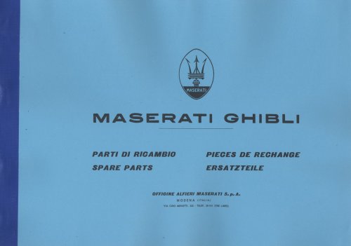 MASERATI GHIBLI PARTI DI RICAMBIO