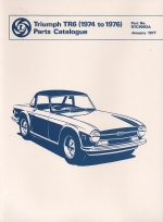 TRIUMPH TR6 1974 TO 1976 PARTS CATALOGUE