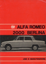 ALFA ROMEO 2000 BERLINA USO E MANUTENZIONE (ORIGINALE)