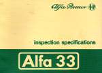 ALFA ROMEO 33 INSPECTION SPECIFICATIONS
