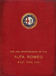 ALFA ROMEO 6 CYL. 1500 USE AND MAINTENANCE