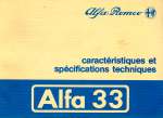ALFA ROMEO ALFA 33 CARACTERISTIQUES ET SPECIFICATIONS TECHNIQUES