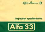 ALFA ROMEO ALFA 33 INSPECTION SPECIFICATIONS