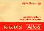 ALFA ROMEO ALFA 6 TD5 CARATTERISTICHE E PRESCRIZIONI TECNICHE