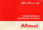 ALFA ROMEO ALFASUD CARATTERISTICHE E PRESCRIZIONI TECNICHE