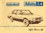 ALFA ROMEO ALFETTA 2.4 TURBO DIESEL CONDUITE ET ENTRETIEN