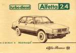 ALFA ROMEO ALFETTA 2.4 TURBO DIESEL OWNER'S MANUAL