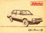 ALFA ROMEO ALFETTA USO E MANUTENZIONE