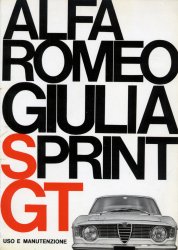 ALFA ROMEO GIULIA SPRINT GT USO E MANUTENZIONE (ORIGINALE)
