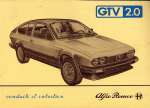 ALFA ROMEO GTV 2.0 CONDUITE ET ENTRETIEN