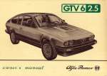 ALFA ROMEO GTV 6 2.5 OWNER'S MANUAL
