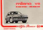 ALFA ROMEO MILANO V6 OWNER'S MANUAL