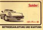 ALFA ROMEO SPIDER BETRIEBSANLEITUNG UND WARTUNG