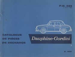 DAUPHINE GORDINI CATALOGUE DE PIECES DE RECHANGE (ORIGINALE)