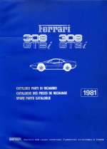 FERRARI 308 GTBI 308 GTSI CATALOGO PARTI DI RICAMBIO (CAT. N.209/81)