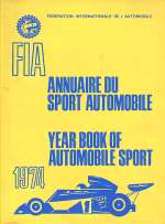 FIA ANNUAIRE DU SPORT AUTOMOBILE 1974