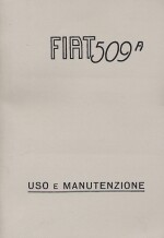 FIAT 509 A USO E MANUTENZIONE