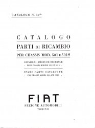 FIAT CATALOGO PARTI DI RICAMBIO PER CHASSIS MOD. 501 E 501 S