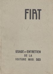 FIAT USAGE ET ENTRETIEN DE LA VOITURE MOD. 503