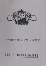 FIAT VETTURE MOD. 521 E 521 C USO E MANUTENZIONE