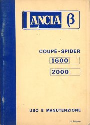 LANCIA BETA COUPE' SPIDER 1600 2000 USO E MANUTENZIONE (ORIGINALE)