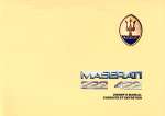 MASERATI 222 422 OWNER'S MANUAL - CONDUITE ET ENTRETIEN