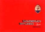 MASERATI BITURBO SPYDER OWNER'S MANUAL