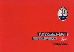 MASERATI BITURBO SPYDER USO E MANUTENZIONE OWNER'S MANUAL (ORIGINALE)