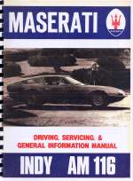 MASERATI INDY AM116 USO E MANUTENZIONE