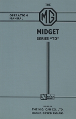MG MIDGET SERIES TD OPERATION MANUAL