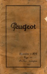 PEUGEOT QUADRILETTE 4 HP TYPE 161 BROCHURE DESCRIPTIVE (ORIGINALE)