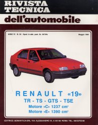 RENAULT 19 TR - TS - GTS - TSE MOTORE C 1237 CC, MOTORE E 1390 CC